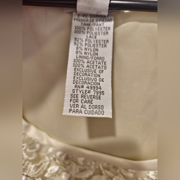 Vintage Y2K Floral Embroidered White Lace Tank Top Large Coquette Romantic - Picture 7 of 8